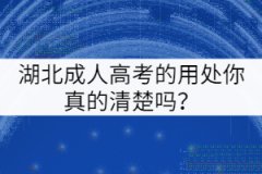 湖北成人高考的用處你真的清楚嗎？