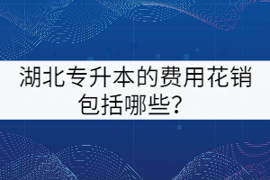 湖北專升本的費用花銷包括哪些？