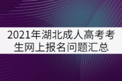 2021年湖北成人高考考生網(wǎng)上報(bào)名問(wèn)題匯總