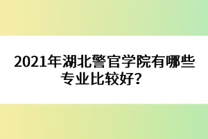 2021年湖北警官學(xué)院有哪些專(zhuān)業(yè)比較好？