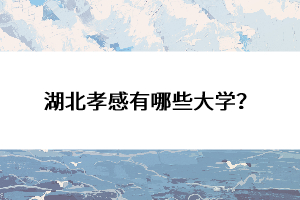 湖北孝感有哪些大學？