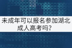 未成年可以報(bào)名參加湖北成人高考嗎？