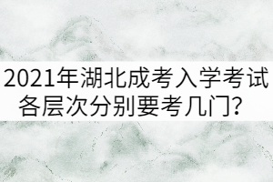 2021年湖北成考入學(xué)考試各層次分別要考幾門？