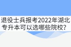 退役士兵報(bào)考2022年湖北專升本可以選哪些院校？
