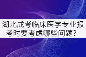 湖北成考臨床醫(yī)學(xué)專業(yè)報(bào)考時(shí)要考慮哪些問(wèn)題？