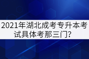 2021年湖北成考專升本考試具體考那三門？