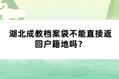 湖北成教檔案袋不能直接返回戶籍地嗎？