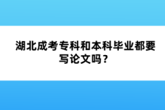 湖北成考?？坪捅究飘厴I(yè)都要寫論文嗎？