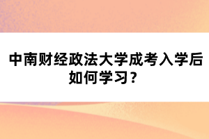 中南財經(jīng)政法大學(xué)成考入學(xué)后如何學(xué)習(xí)？