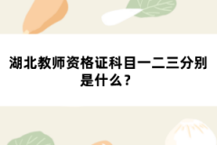湖北教師資格證科目一二三分別是什么？