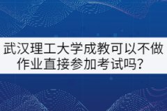 武漢理工大學成教可以不做作業(yè)直接參加考試嗎？