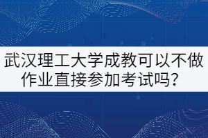 武漢理工大學成教可以不做作業(yè)直接參加考試嗎？