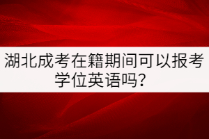 湖北成考在籍期間可以報(bào)考學(xué)位英語嗎？