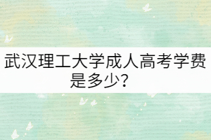 武漢理工大學(xué)成人高考學(xué)費(fèi)是多少？