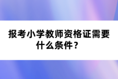 報(bào)考小學(xué)教師資格證需要什么條件？