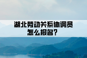 湖北勞動(dòng)關(guān)系協(xié)調(diào)員怎么報(bào)名？