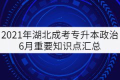 2021年湖北成考專升本政治6月重要知識點匯總