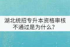 湖北統(tǒng)招專升本資格審核不通過是為什么？