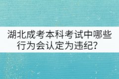 湖北成考本科考試中哪些行為會認定為違紀？