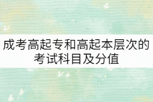 成考高起專和高起本層次的考試科目以及分值是怎樣的？