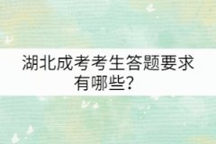 湖北成考考生答題要求有哪些？