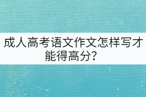 成人高考語文作文怎樣寫才能得高分？