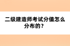 二級建造師考試分值怎么分布的？