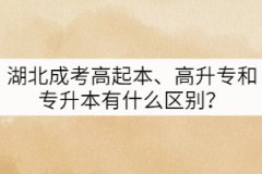 湖北成考高起本、高升專和專升本有什么區(qū)別？