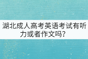 湖北成人高考英語考試有聽力或者作文嗎？