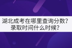 湖北成考在哪里查詢分數(shù)？錄取時間什么時候？