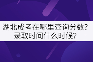 湖北成考在哪里查詢分數(shù)？錄取時間什么時候？