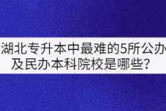 湖北專升本中最難的前5所公辦及民辦本科院校是哪些？