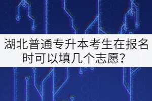 湖北普通專升本考生在報(bào)名時(shí)可以填幾個(gè)志愿？