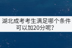 湖北成考考生滿足哪個條件可以加20分呢？