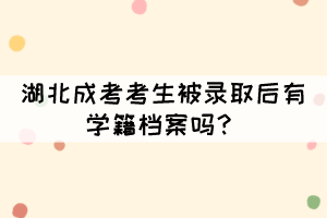 湖北成考考生被錄取后有學(xué)籍檔案嗎？