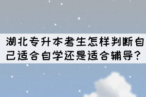 湖北專升本考生怎樣判斷自己適合自學(xué)還是適合輔導(dǎo)？