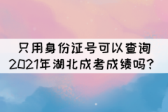 只用身份證號(hào)可以查詢2021年湖北成考成績(jī)嗎？