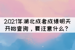 2021年湖北成考成績明天開始查詢，要注意什么？