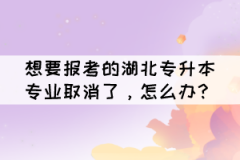想要報考的湖北專升本專業(yè)取消了，怎么辦？