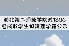 湖北第二師范學(xué)院關(guān)于對(duì)1806名成教學(xué)生擬清理學(xué)籍公示