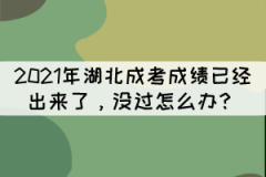 2021年湖北成考成績(jī)已經(jīng)出來了，沒過怎么辦？