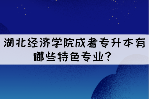 湖北經(jīng)濟(jì)學(xué)院成考專升本有哪些特色專業(yè)？