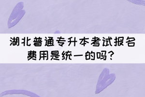 湖北普通專升本考試報名費用是統一的嗎？