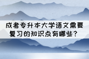 成考專升本大學(xué)語文需要復(fù)習(xí)的知識點(diǎn)有哪些？