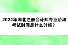 2022年湖北注冊會計師專業(yè)階段考試時間是什么時候？