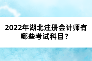 2022年湖北注冊會計師有哪些考試科目？