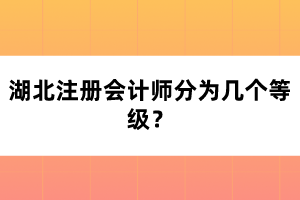湖北注冊會計(jì)師分為幾個等級？