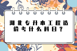 湖北專(zhuān)升本工程造價(jià)考什么科目？