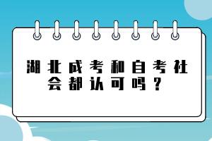 湖北成考和自考社會都認可嗎？