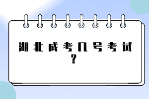湖北成考幾號(hào)考試？